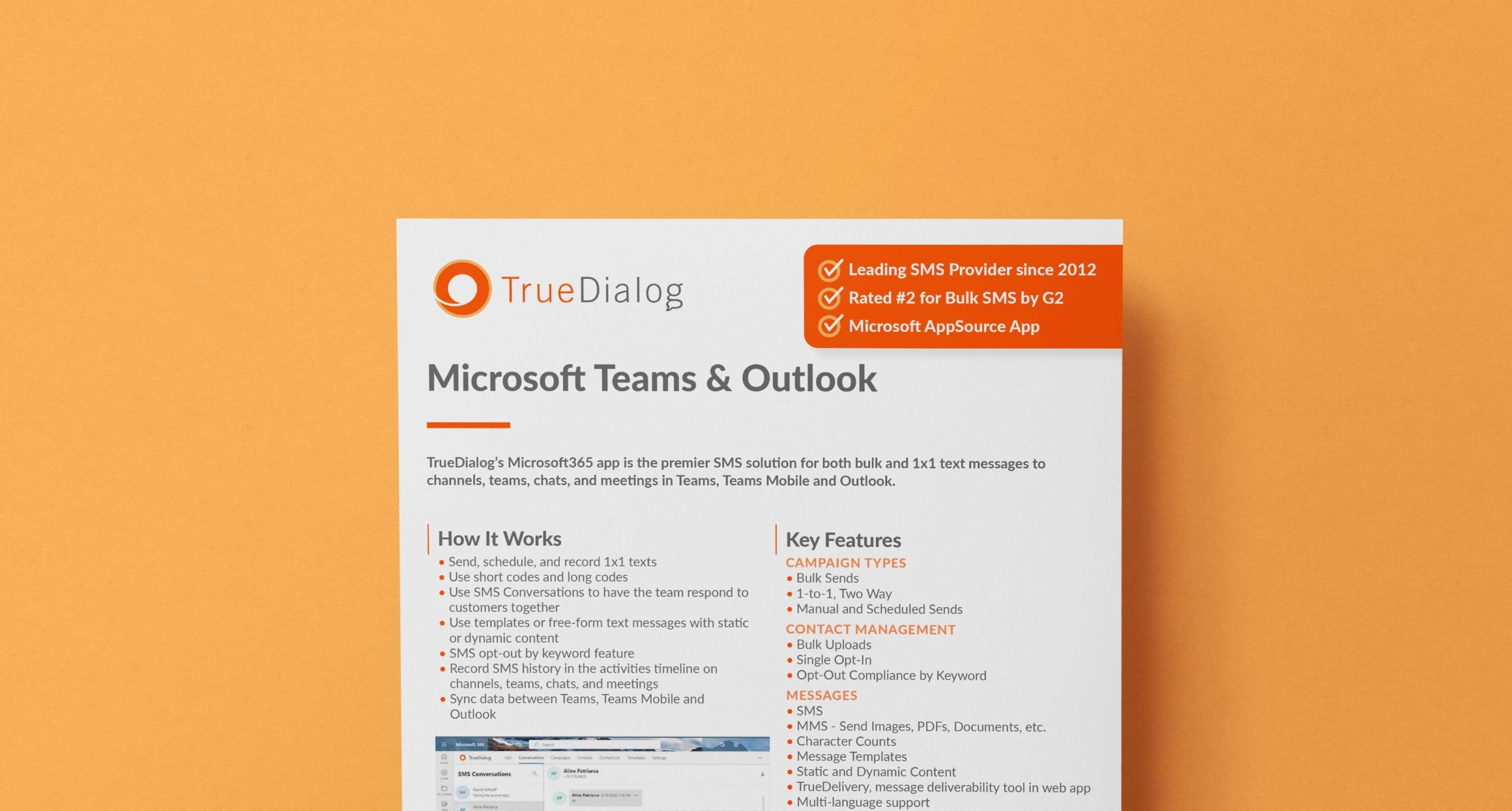 Microsoft Teams & Outlook Datasheet