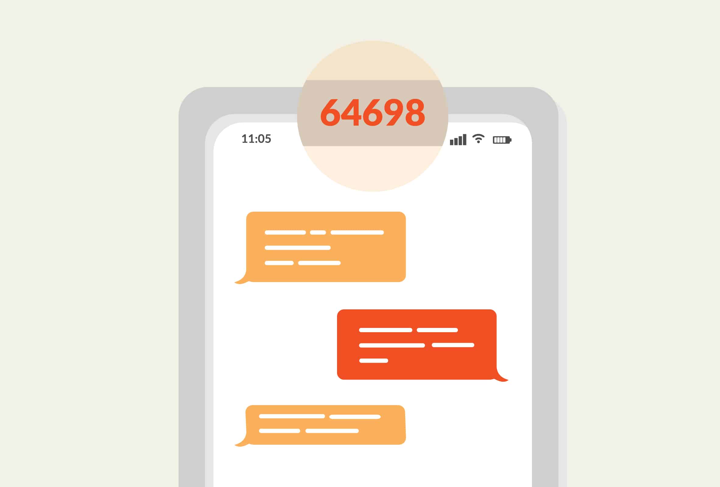 text message from 6 digit code