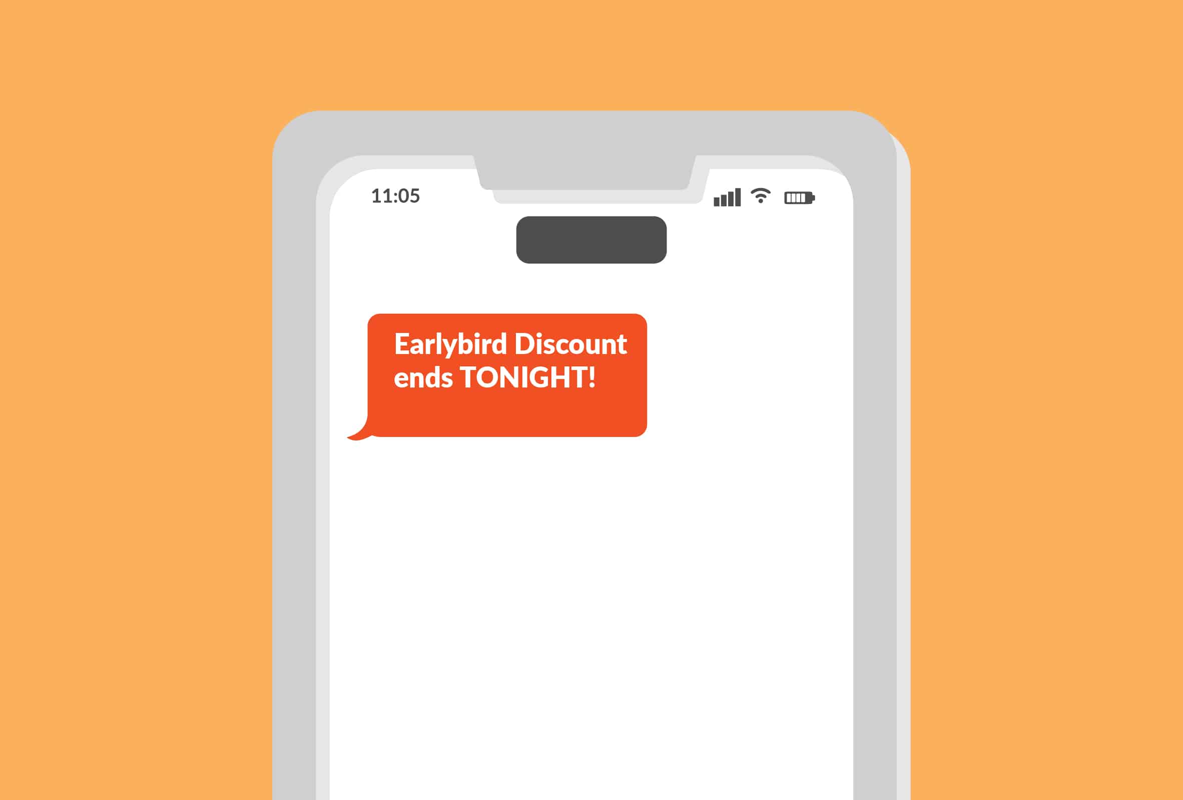 Phone receiving promotional text message