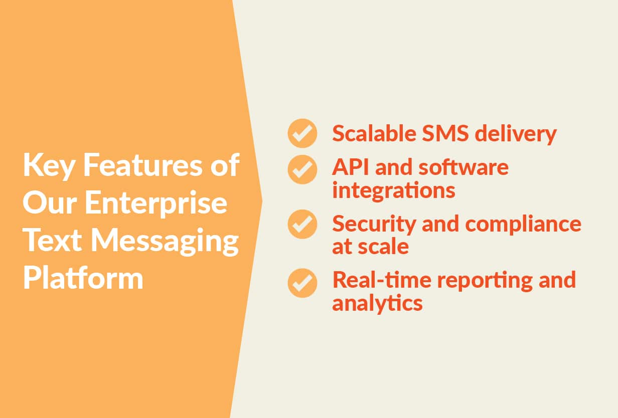 A list of key features of TrueDialog's Enterprise text messaging platform.