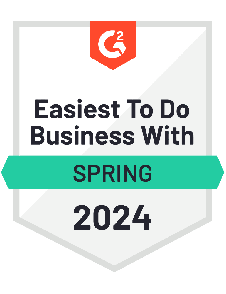 G2 awards badge spring 2024 easiest to do business with