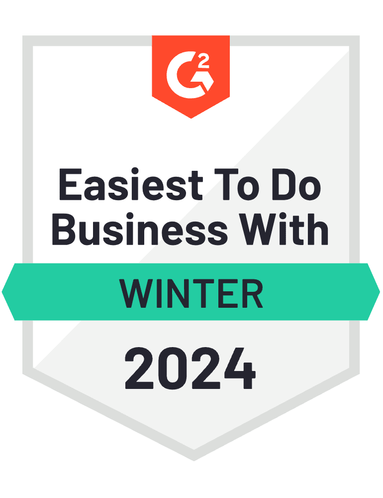 G2 awards badge winter 2024 easiest to do business with