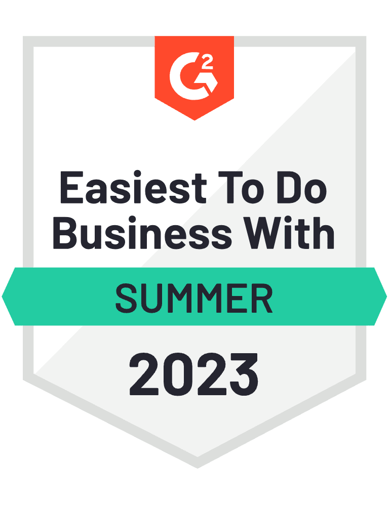 G2 awards badge summer 2024 easiest to do business with