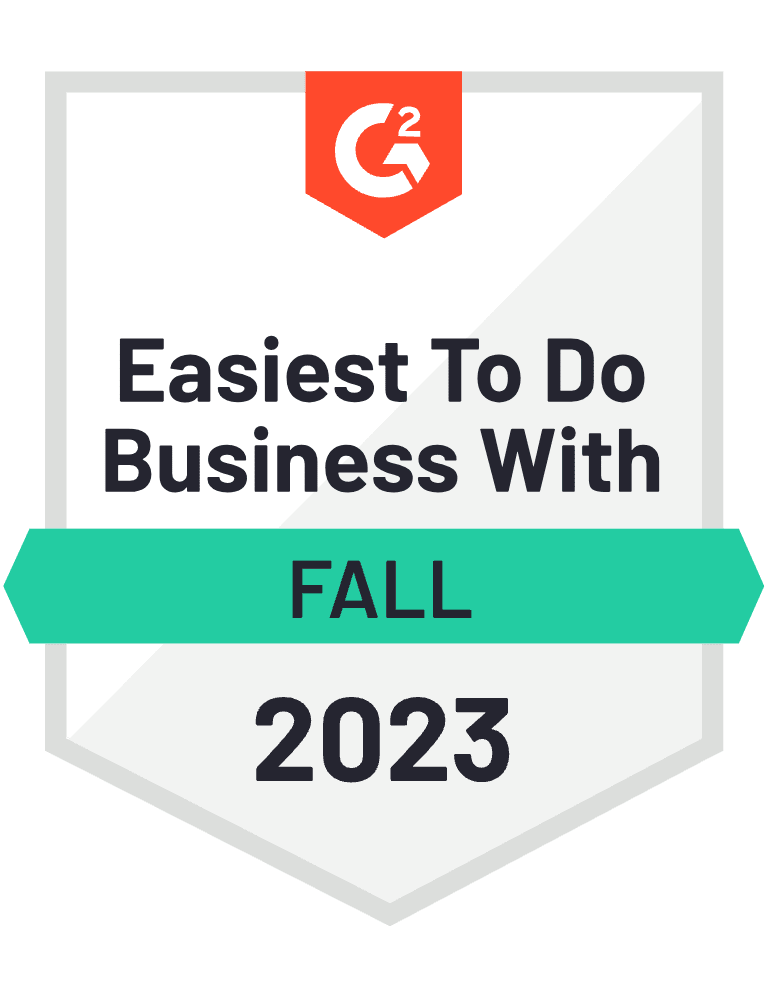 G2 awards badge fall 2023 easiest to do business with