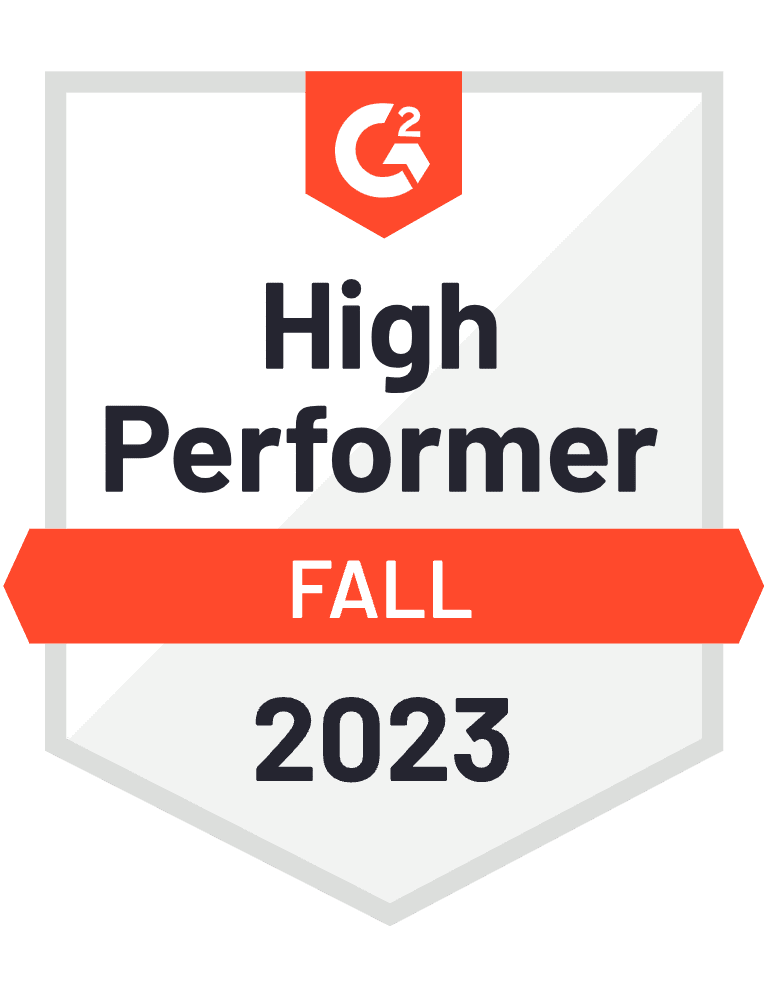 G2 awards badge fall 2023 high performer