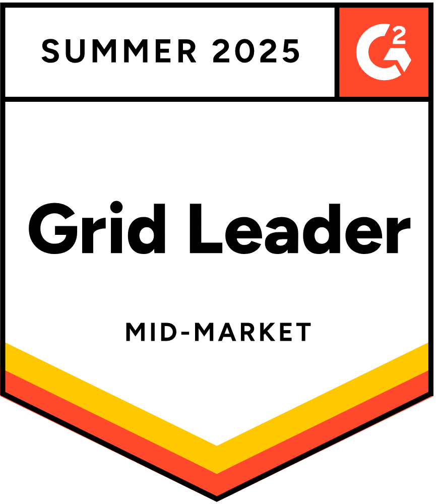 G2 awards badge summer 2025 grid leader mid-market.