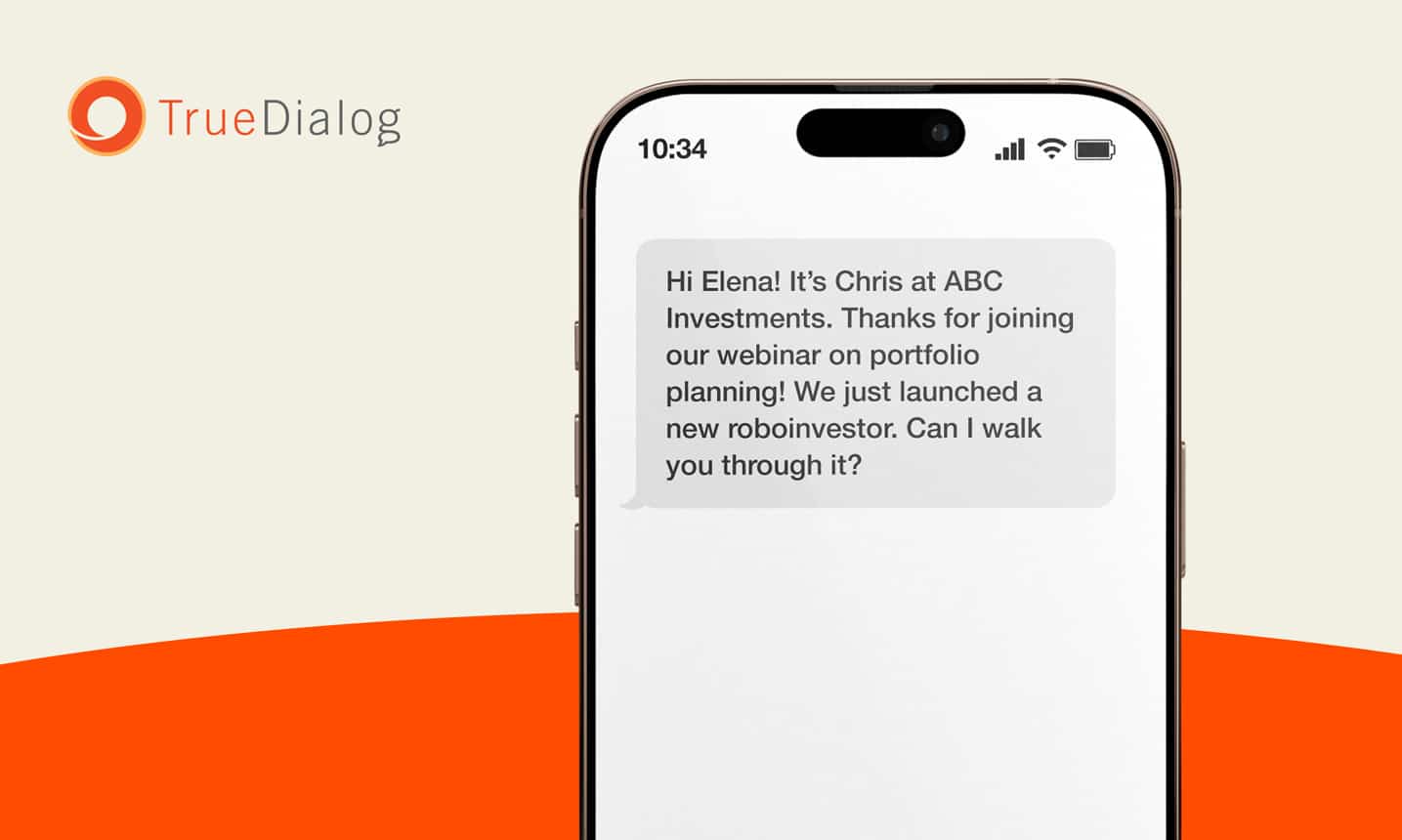 A phone with an effective sales text message asking if the recipient wants a demo of a new software feature.