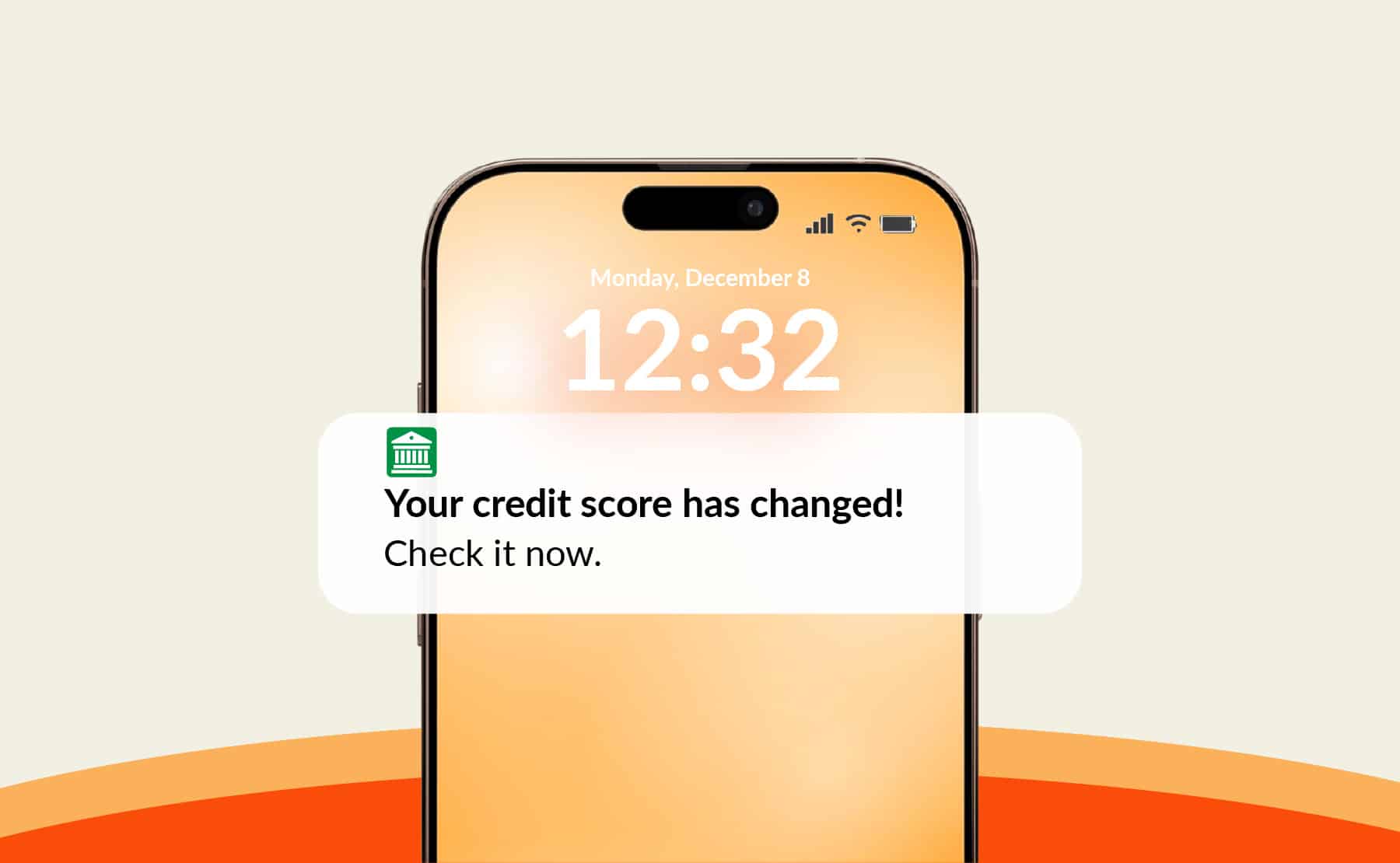 A phone showing a push notification
