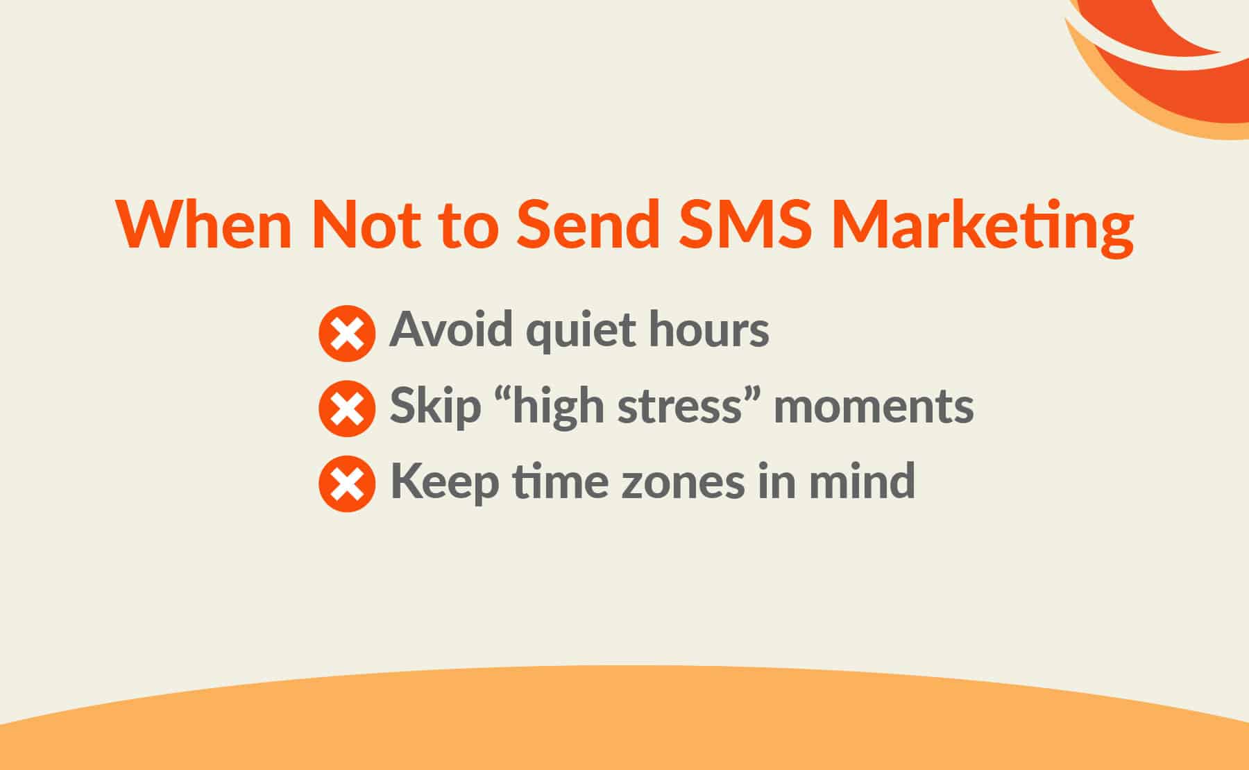 Times when it is not the best time to send a text message.