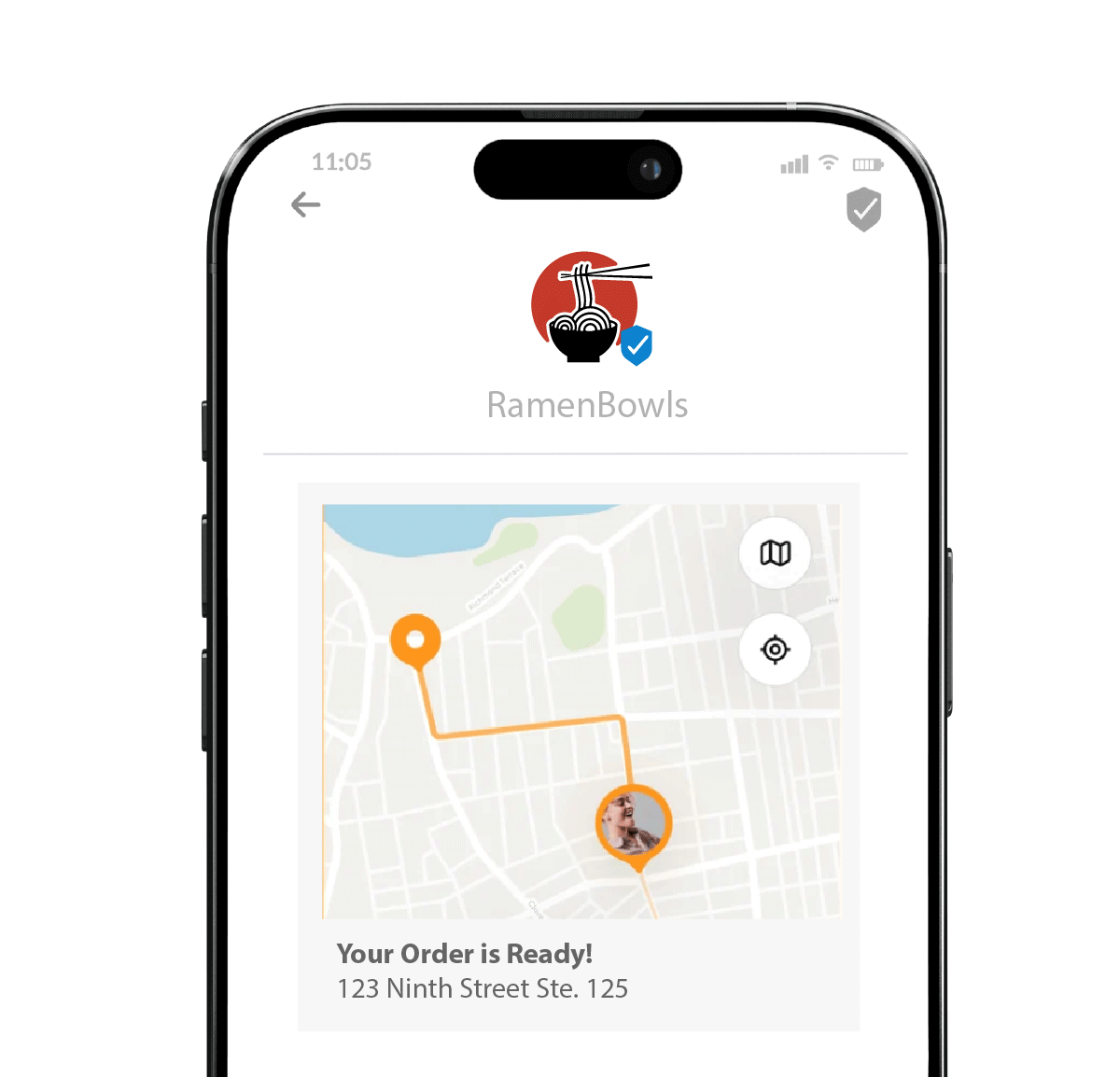RCS message with location information and interactive map