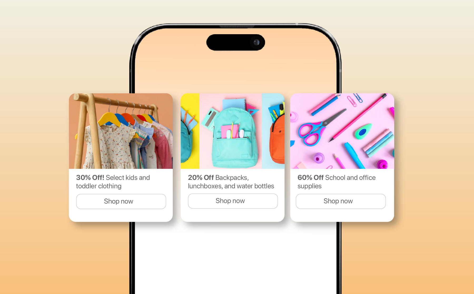 RCS carousel featuring rich cards and buttons